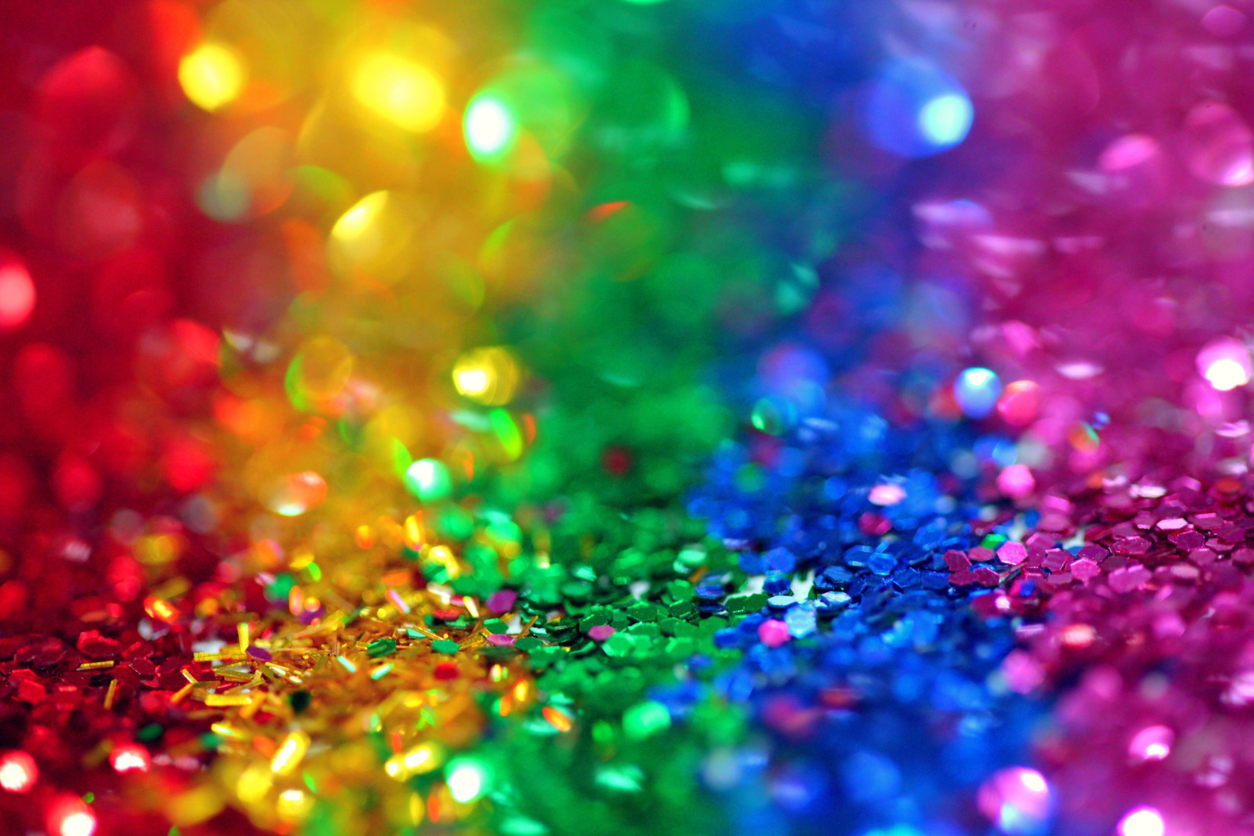 Closeup of rainbow sparkles