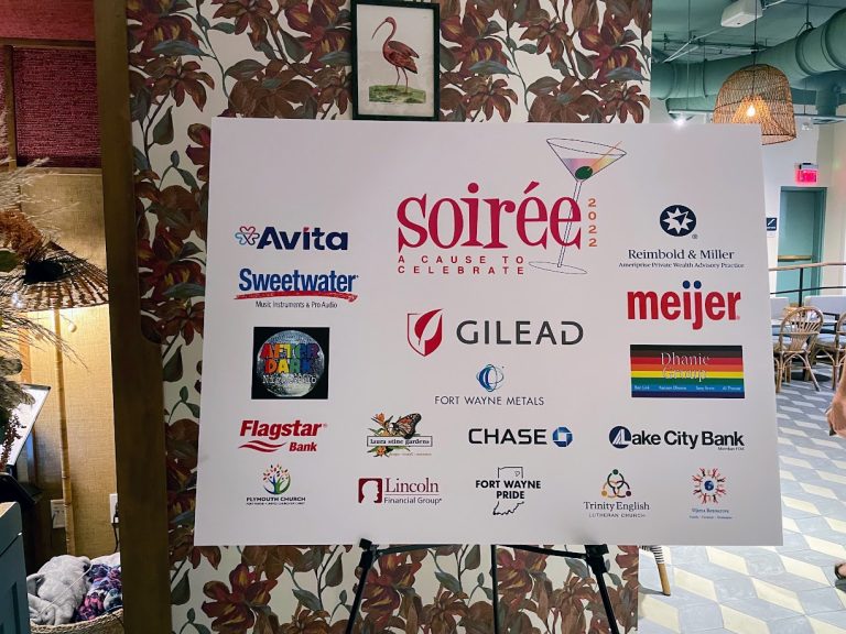 Soiree corporate sponsor banner from the 2022 event shows various corporate logos