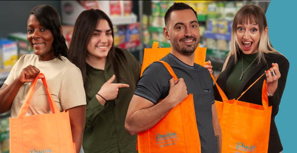 PRC staff with orange bags